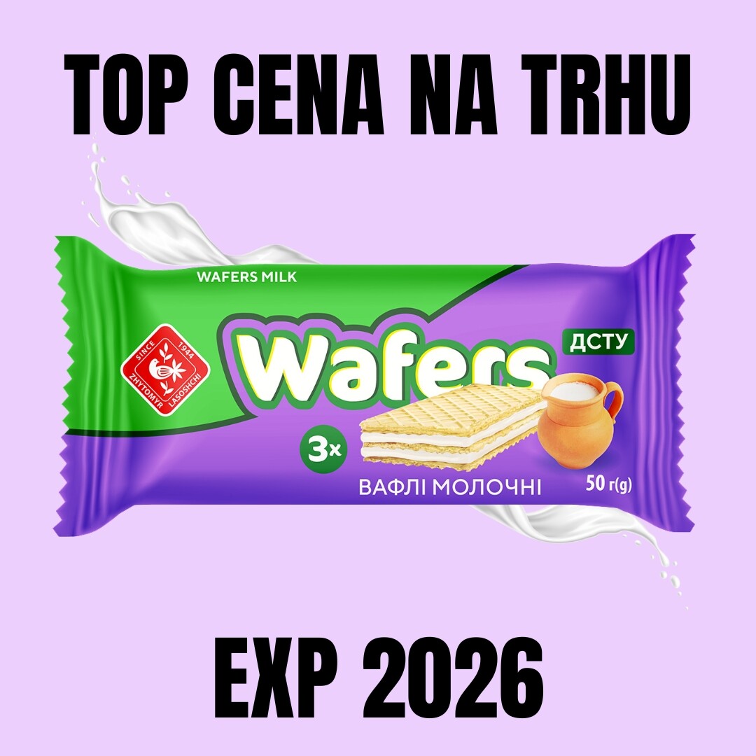 ZHYTOMYR Oplatky s jemnou mléčnou náplní 50 g EXP 2026