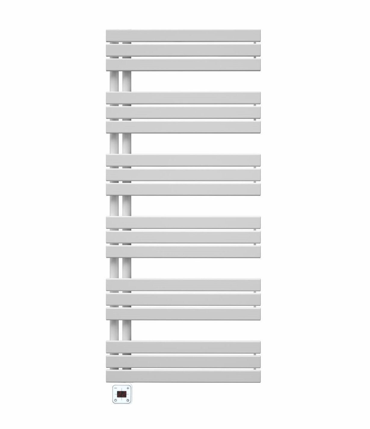 ELÍZ Elektrický koupelnový radiátor 60 x 139 cm, příkon 800 W, se zabudovanou topnou tyčí, elektronické ovládání, bílá barva (Elíz EBR 800 AG-W)