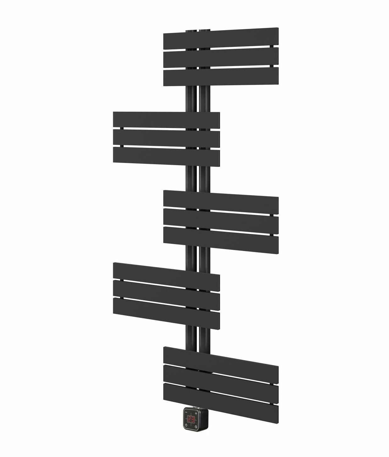 ELÍZ Elektrický koupelnový radiátor 60 x 139 cm, příkon 800 W, se zabudovanou topnou tyčí, elektronické ovládání, černá barva (Elíz EBR 800 AGP-B)
