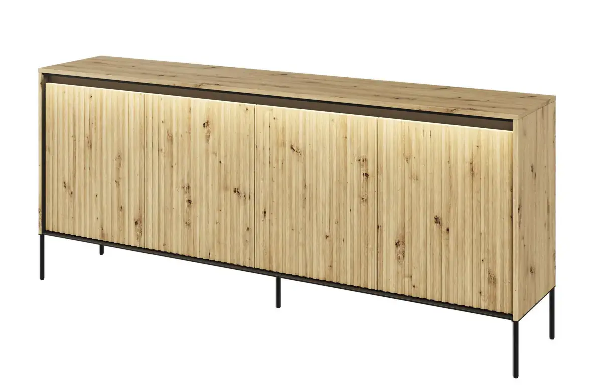 Casarredo Komoda 4D nizká s LED IPOLIS - dub artisan