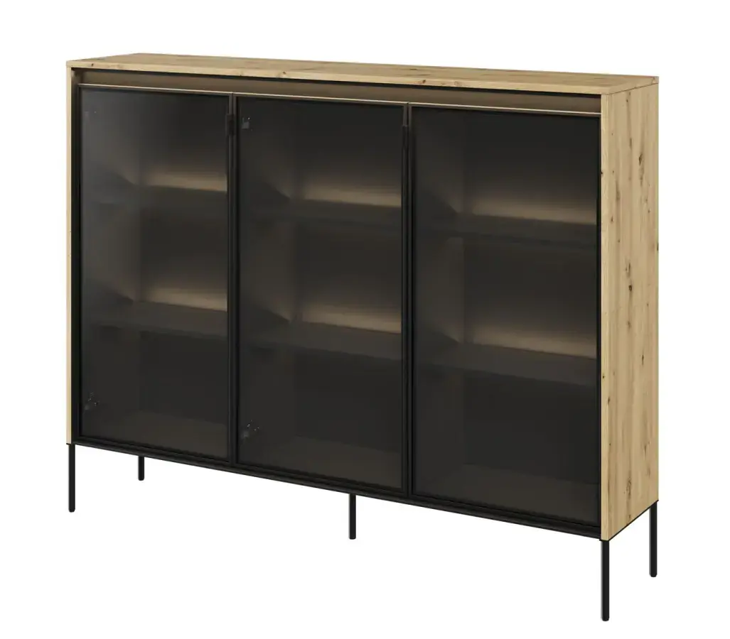 Casarredo Vitrína 3D s LED IPOLIS - dub artisan