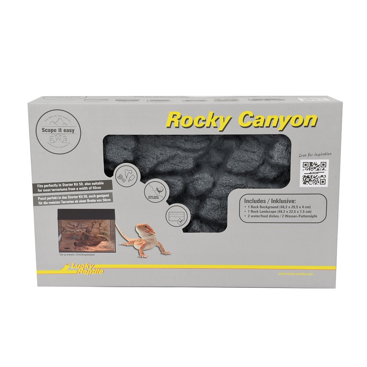 Lucky Reptile Rocky Canyon Basalt Grey 48x25x29 cm
