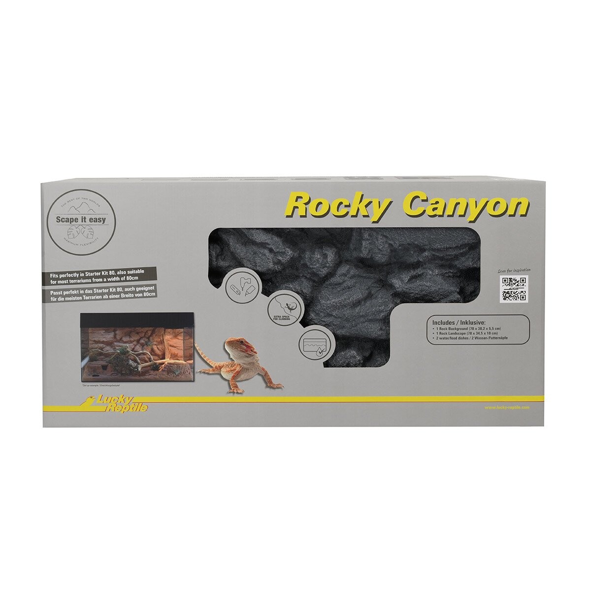 Lucky Reptile Rocky Canyon Basalt Grey 78x38x38 cm