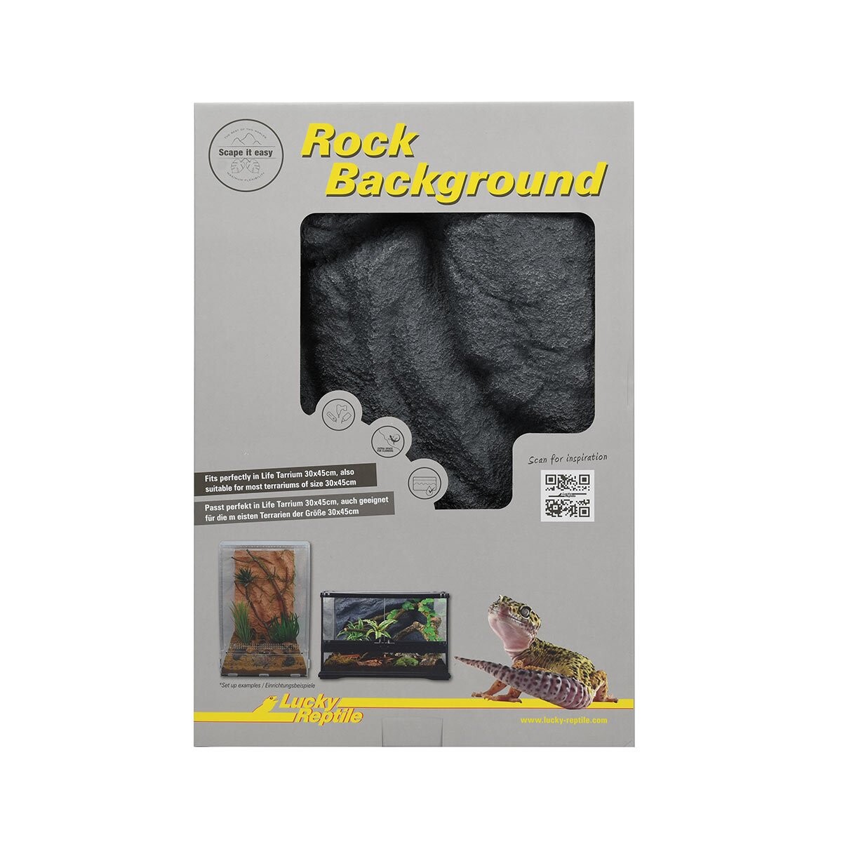 Lucky Reptile zadní stěna Rock Background Basalt Grey 28x43 cm