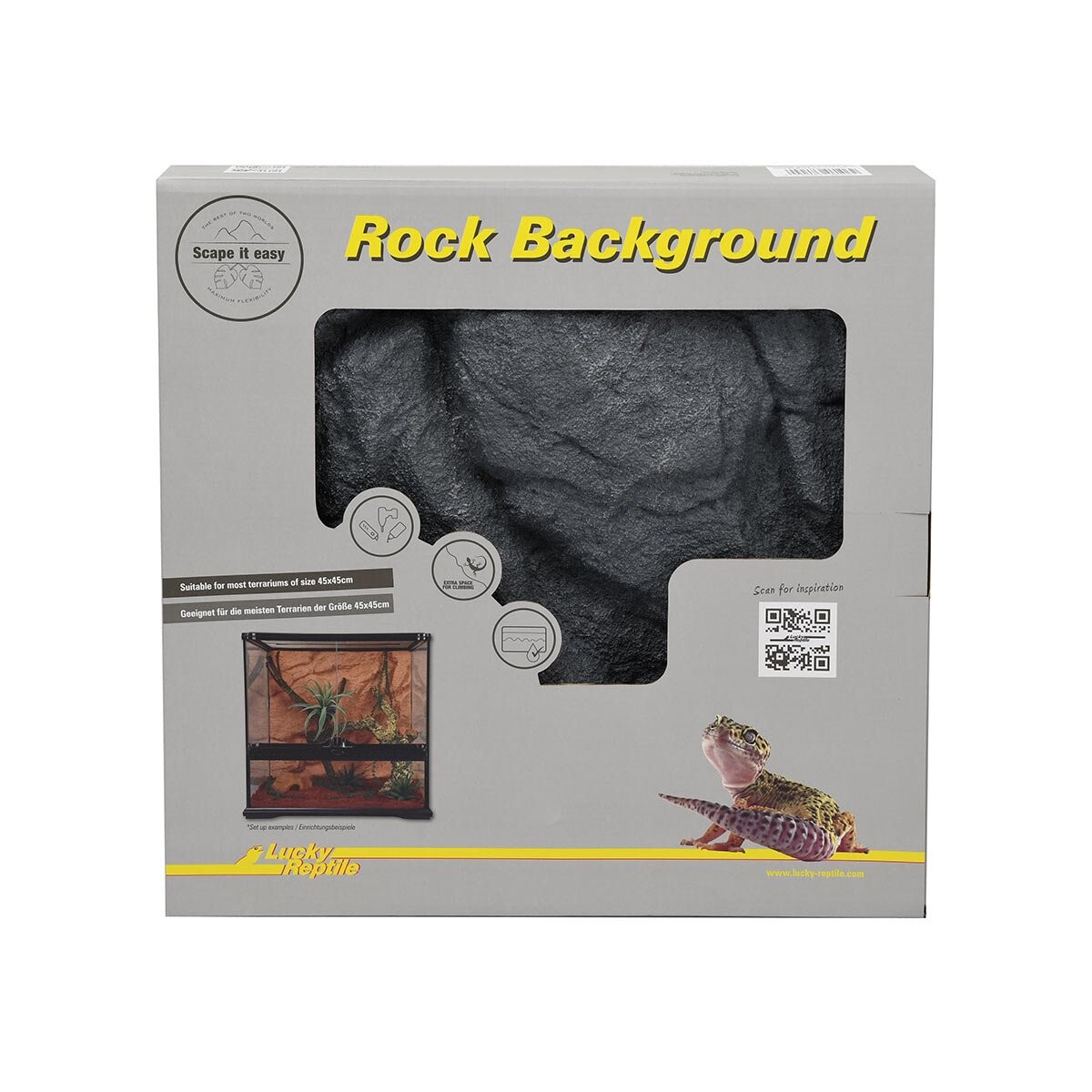 Lucky Reptile zadní stěna Rock Background Basalt Grey 43x43 cm