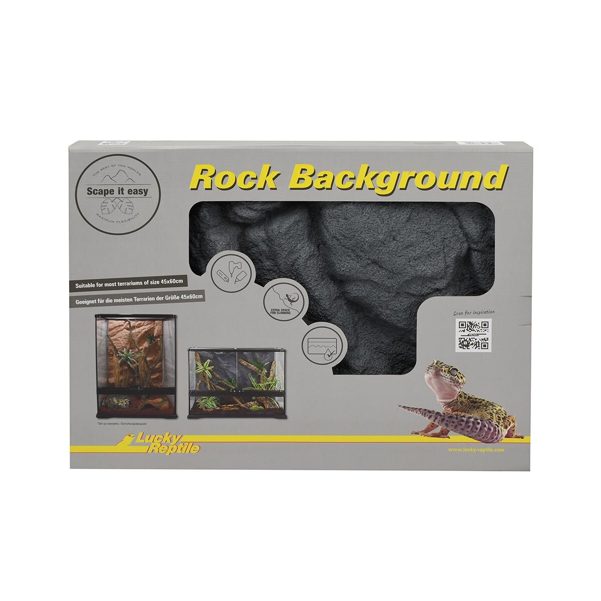 Lucky Reptile zadní stěna Rock Background Basalt Grey 58x43 cm