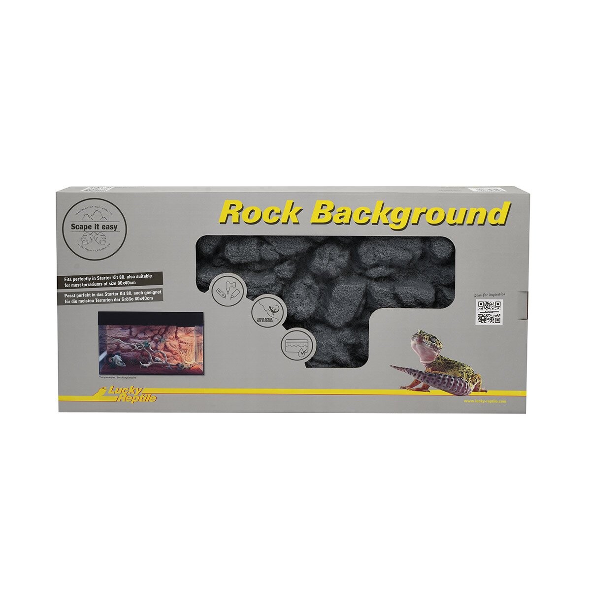 Lucky Reptile zadní stěna Rock Background Basalt Grey 78x38 cm