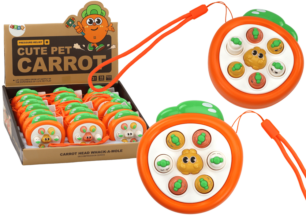 mamido Mini hra dovednostní Whack-A-Mole Mrkvičky oranžová