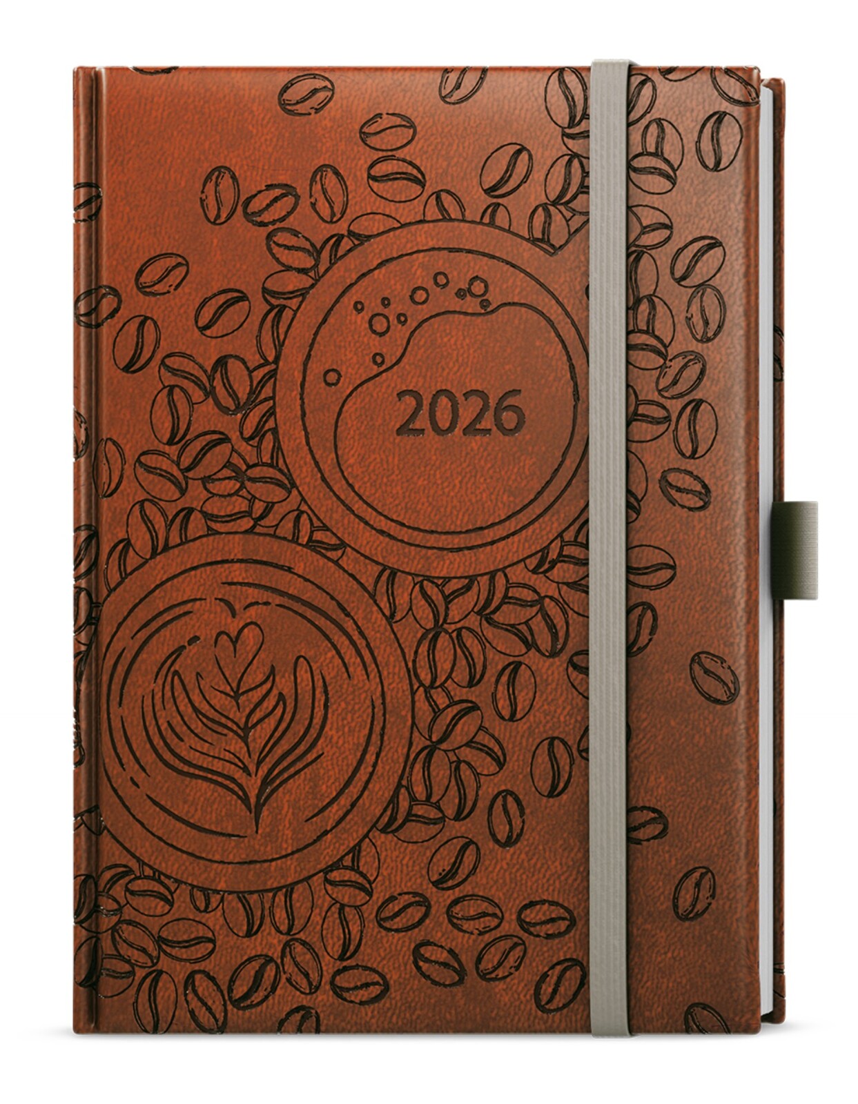 Denní diář 2026 Vivella extra Káva - B6, hnědý