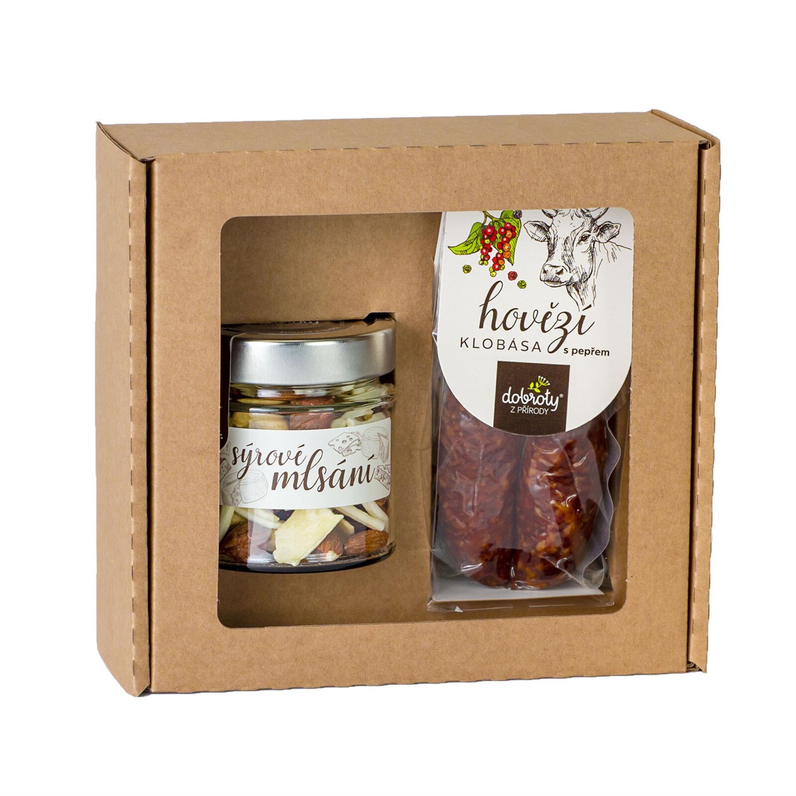 Dárková sada klobása a sýrové mlsání