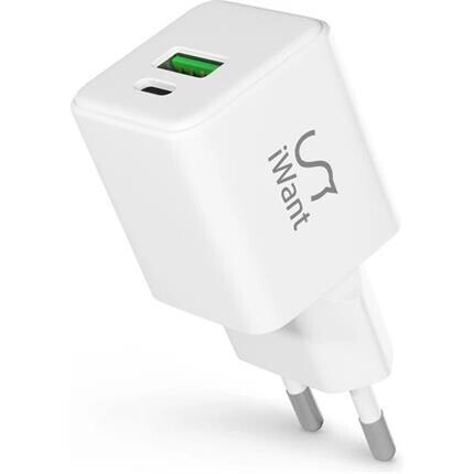 iWant 20W GaN nabíjecí adaptér bílý