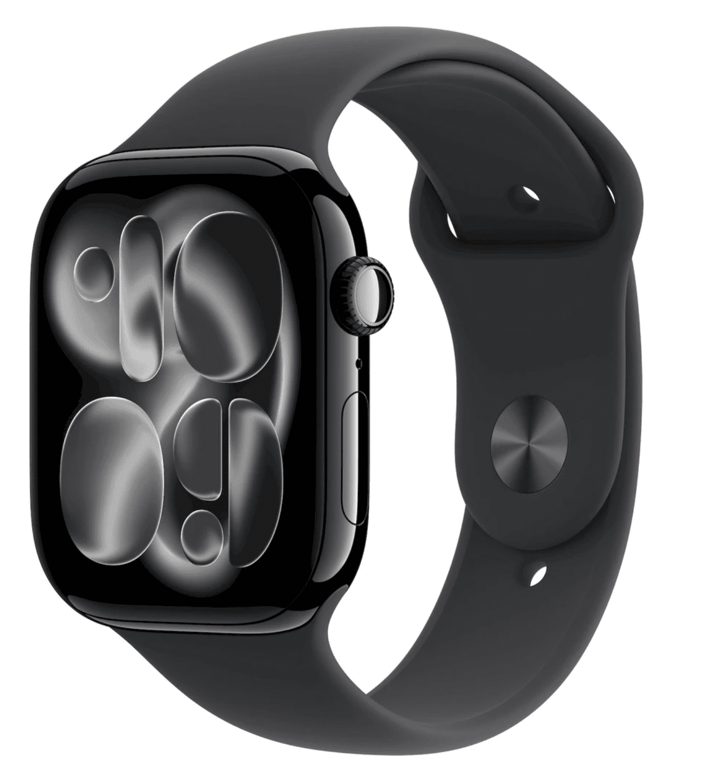 APPLE Watch 11 GPS + Cellular 42mm klavírně černý hliník - černý sportovní řemínek - M/L