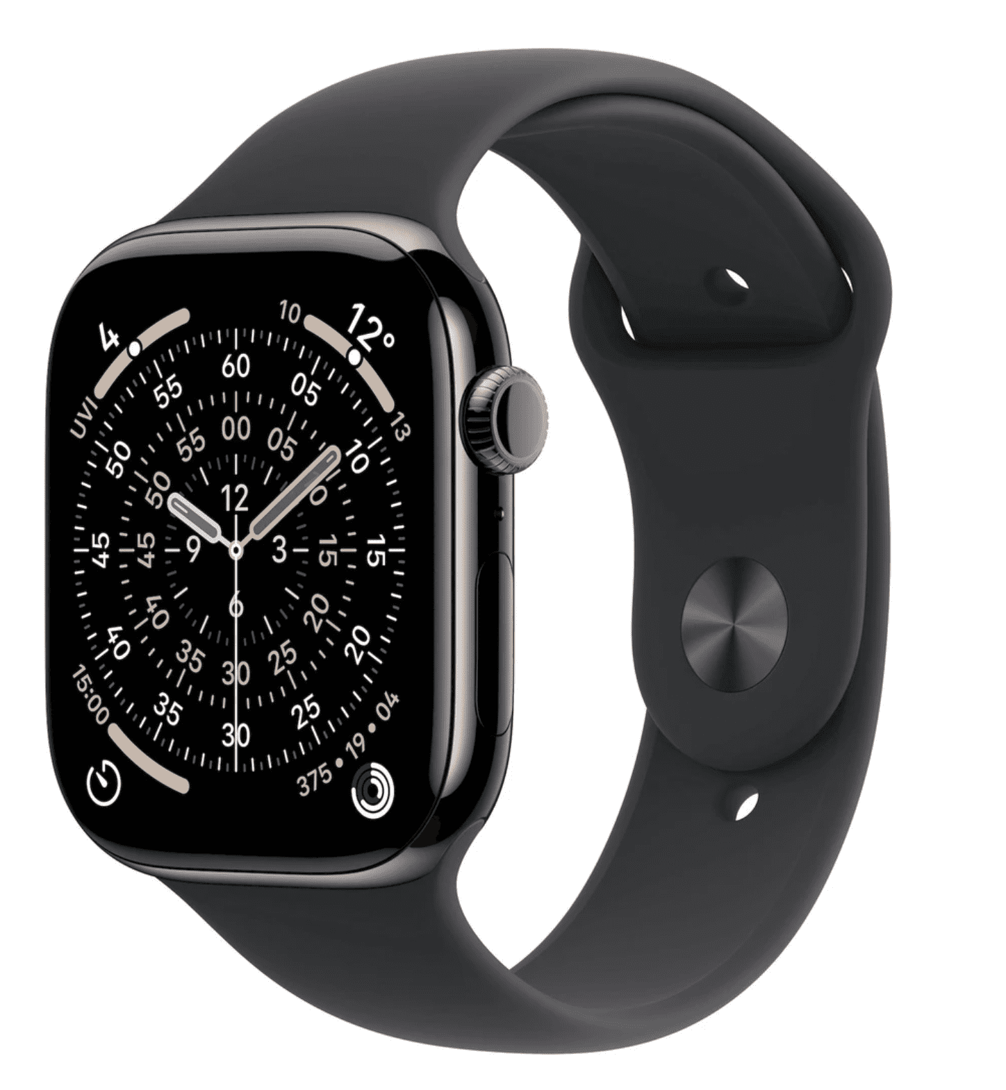 APPLE Watch 11 GPS + Cellular 46mm Břidlicově šedý titan s černým sportovním řemínkem- S/M