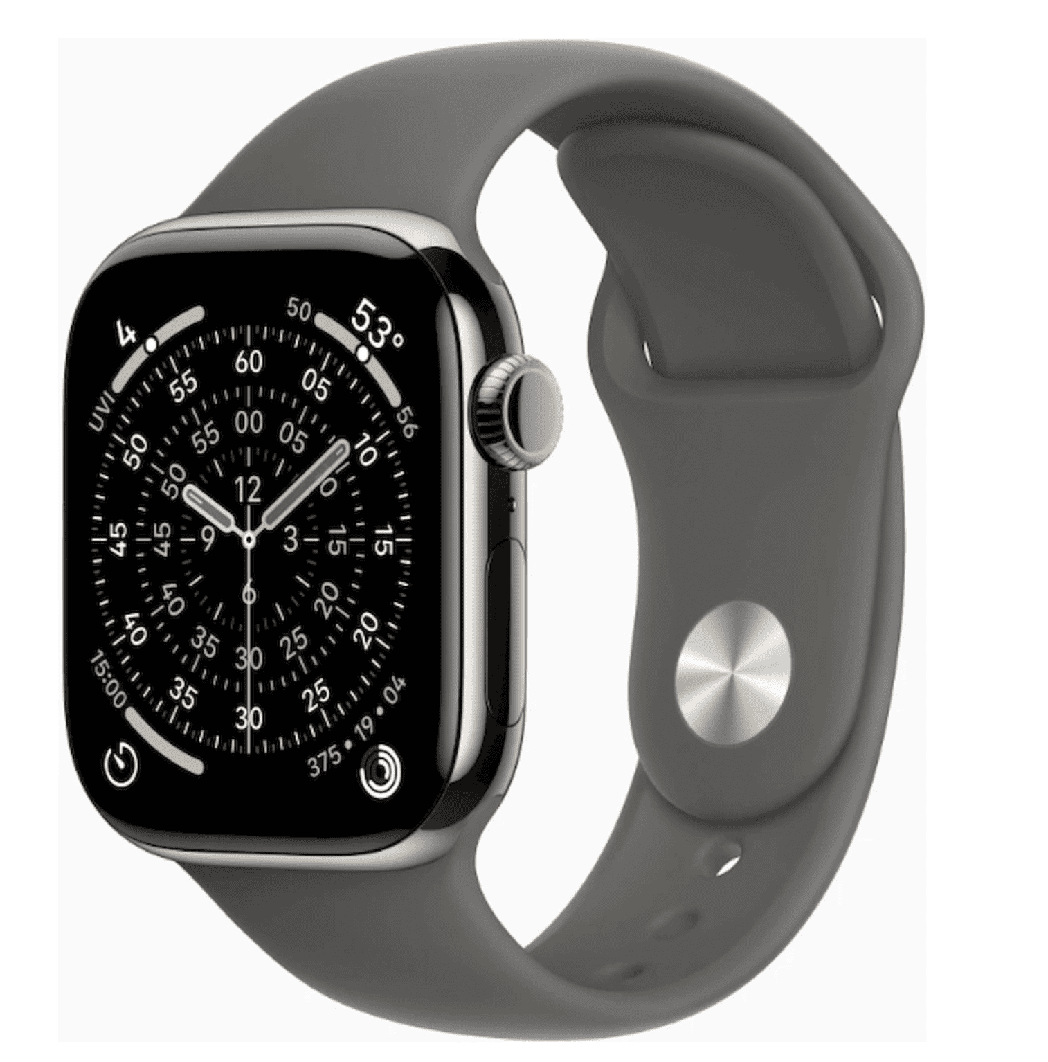 APPLE Watch 11 GPS + Cellular 42mm přírodní titan - skálově šedý sportovní řemínek - S/M