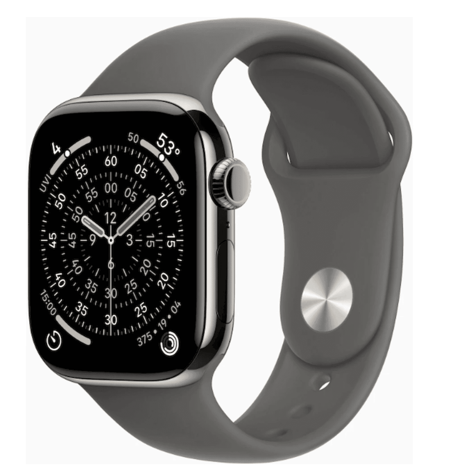 APPLE Watch 11 GPS + Cellular 42mm přírodní titan - skálově šedý sportovní řemínek - M/L