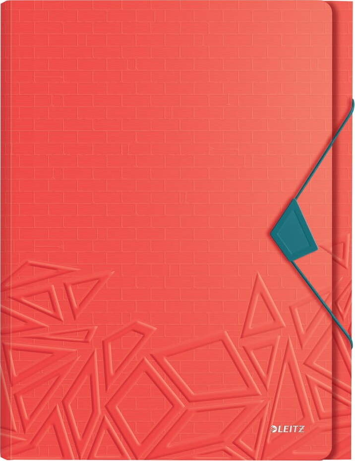 Červená aktovka s přihrádkami Leitz