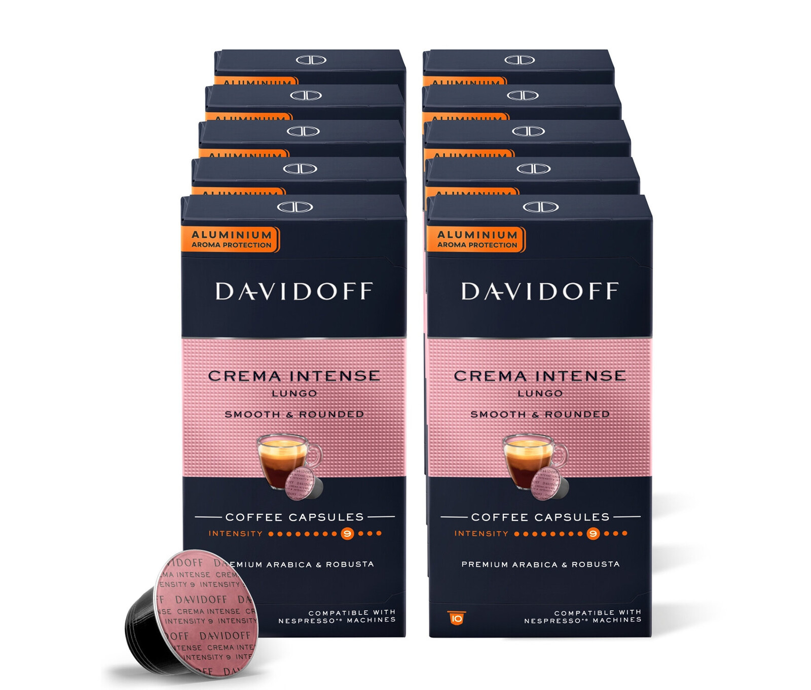 Tchibo - Davidoff Café Crema Intense Lungo − 10x 10 kapslí - Intenzita: 9/12