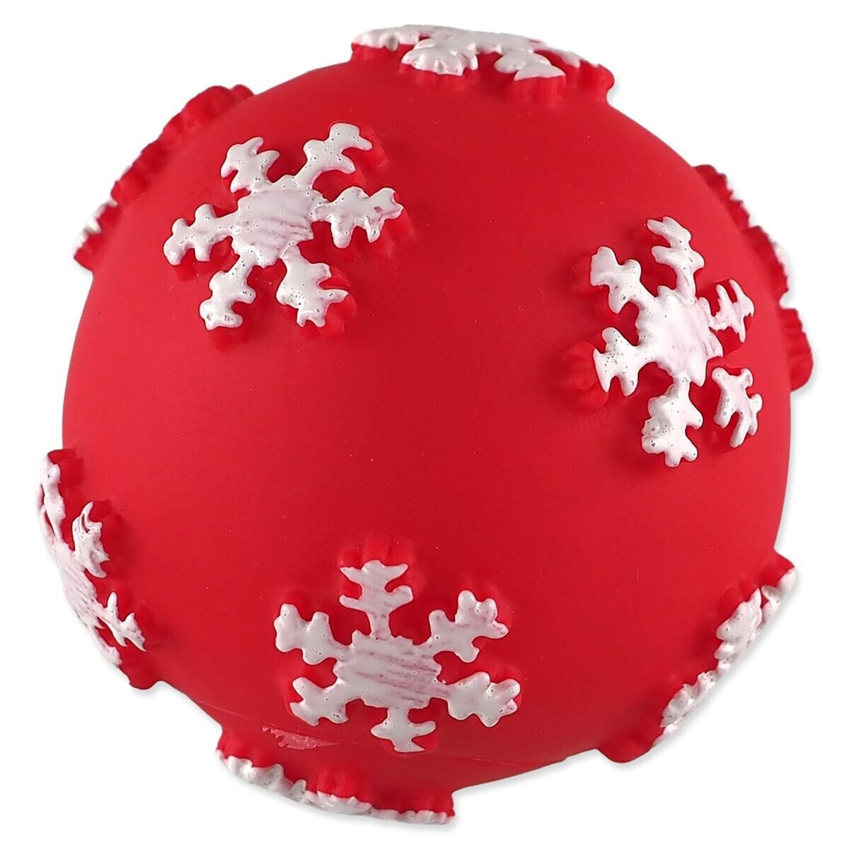 Hračka Dog Fantasy Winter Tale míček pískací, červená ⌀ 7cm