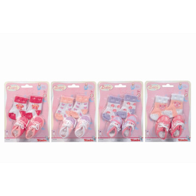 Příslušenství k panence - ponožky oranžovo-bílé s medvídkem