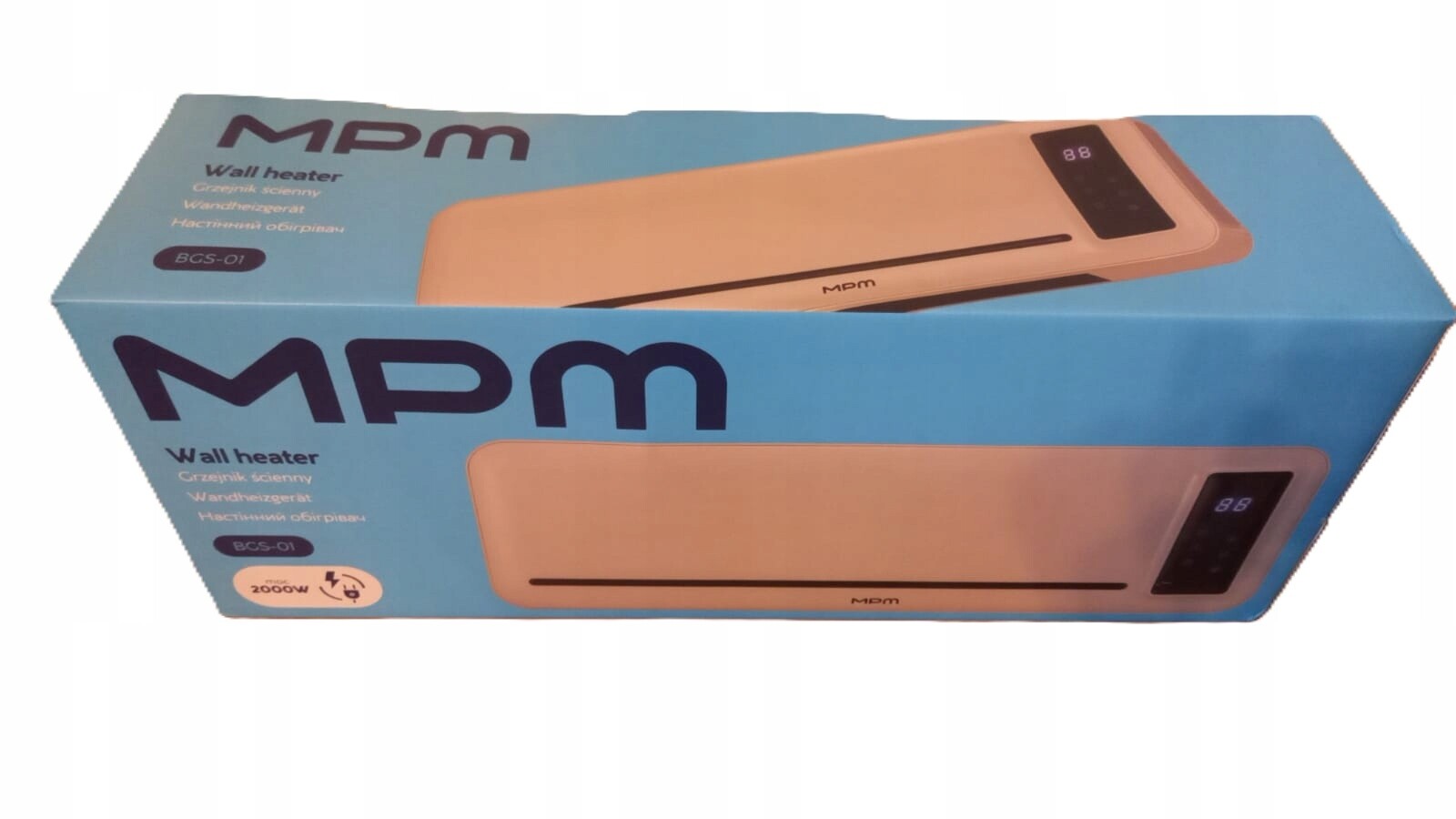 Mpm nástěnný ohřívač s funkcí ventilátoru, krémový, 2000W BGS-01