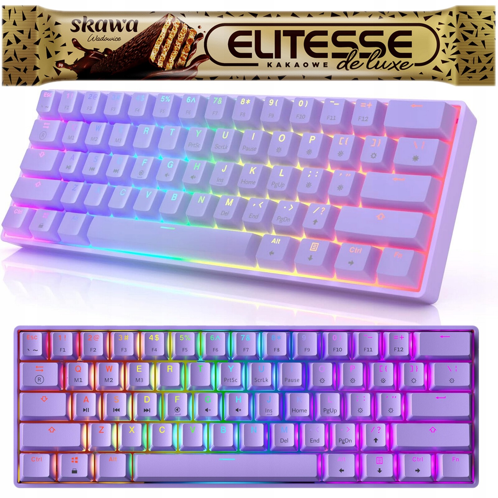 Hkkb GK61 Mechanická herní klávesnice 60 procent 61 Rgb podsvícená