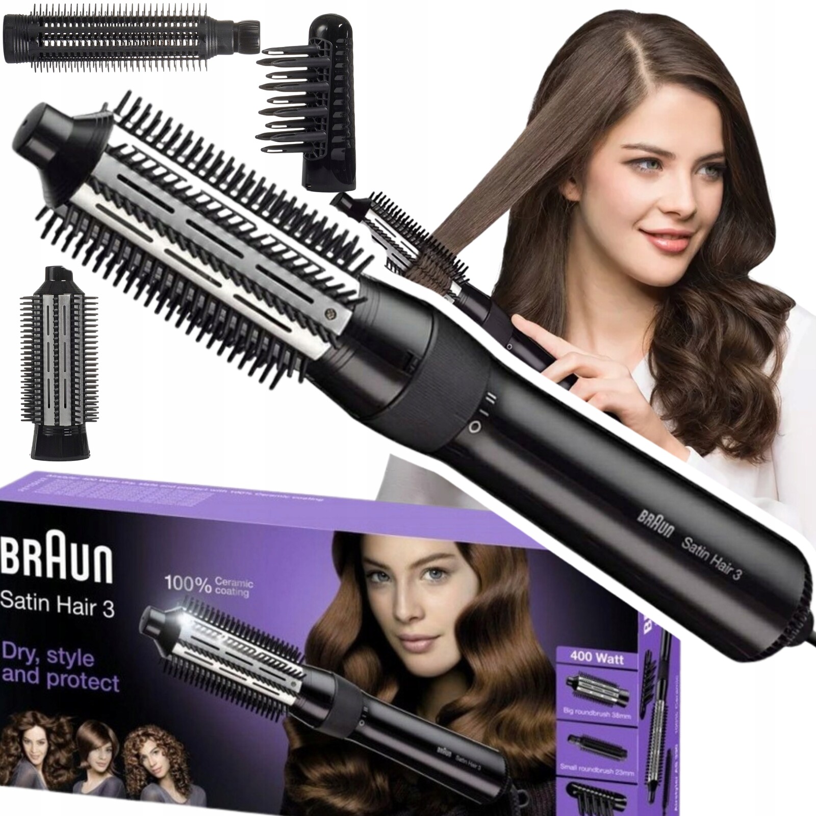 Lokówko Rotační Sušička Braun AS330 Multifunkční Kulma 3 Kartáče