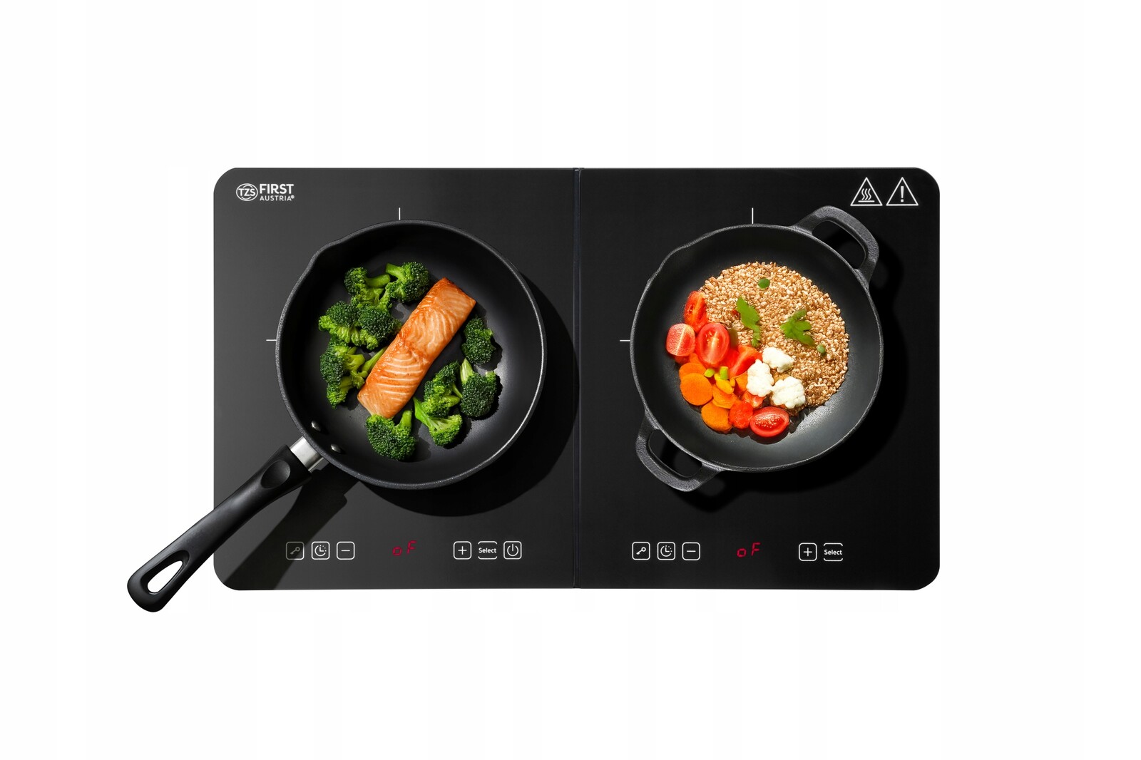 Dvojitá indukční varná deska 3500 W, přenosná, s časovačem a zámkem, 2 Led pole