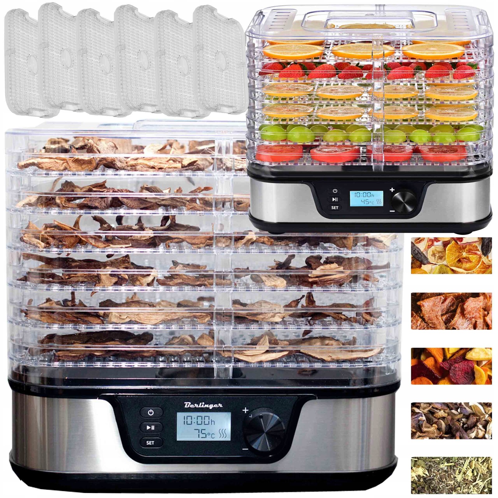Sušička Hub Ovoce Zeleniny Potravinářská Čas Teplota Bpa free 6 Sit