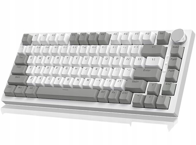 Mechanická klávesnice s otočným knoflíkem, rozložení Ansi 75%,81 kláves, pro hry, Hot-Swap