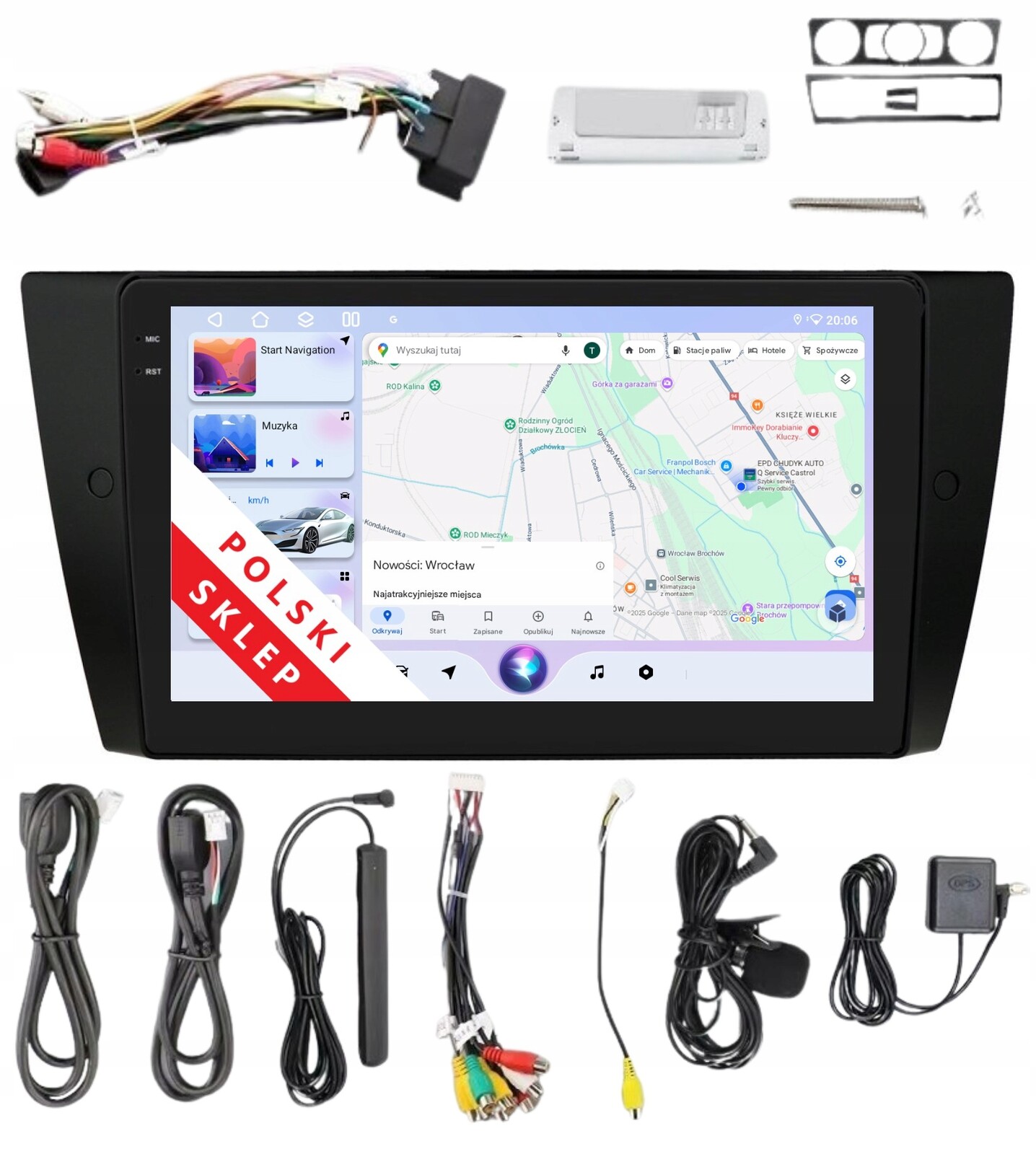 Navigace Rádio 2DIN Android Bmw 3 E90 E91 E93 E93 3/32 Gb Carplay Dsp Lte