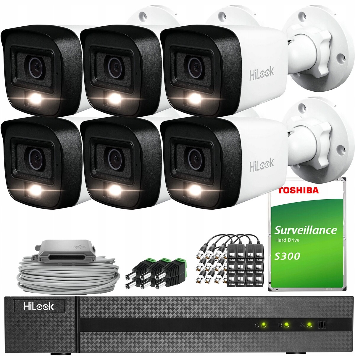 Monitorovací Sada 6X TVI-B8M-20DL 8Mpx IR30m Wdr Led Tvi CVI Ahd HiLook