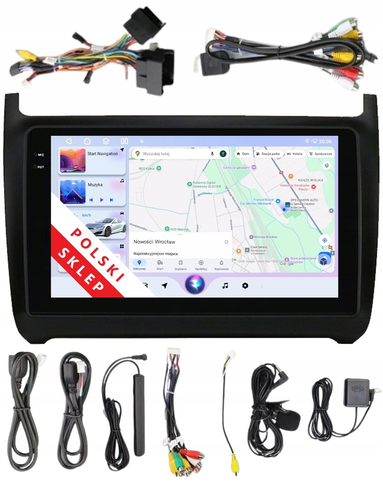 Navigace Rádio 2DIN Android Volkswagen Polo 5 V 3/32 Gb Carplay Dsp Lte