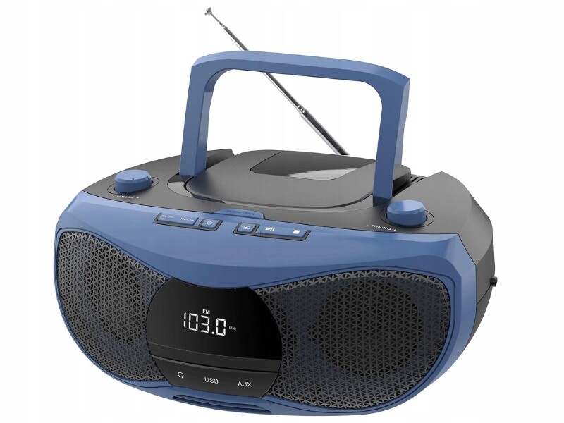 Přenosný stereo CD přehrávač Boombox Bluetooth Radio Displej