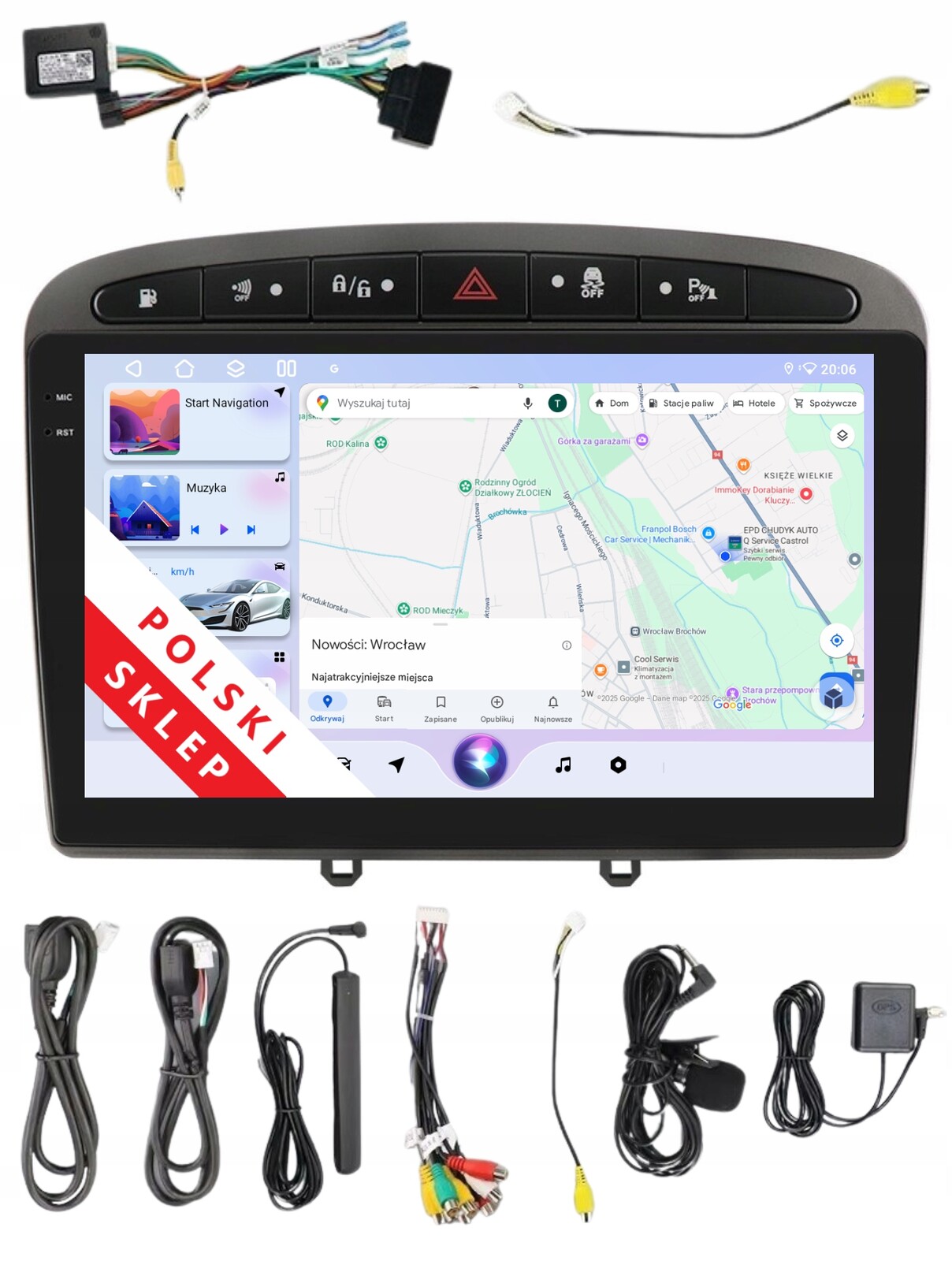 Navigace Rádio 2DIN Android Peugeot 308 308S 408 4/64 Gb Carplay Dsp Lte