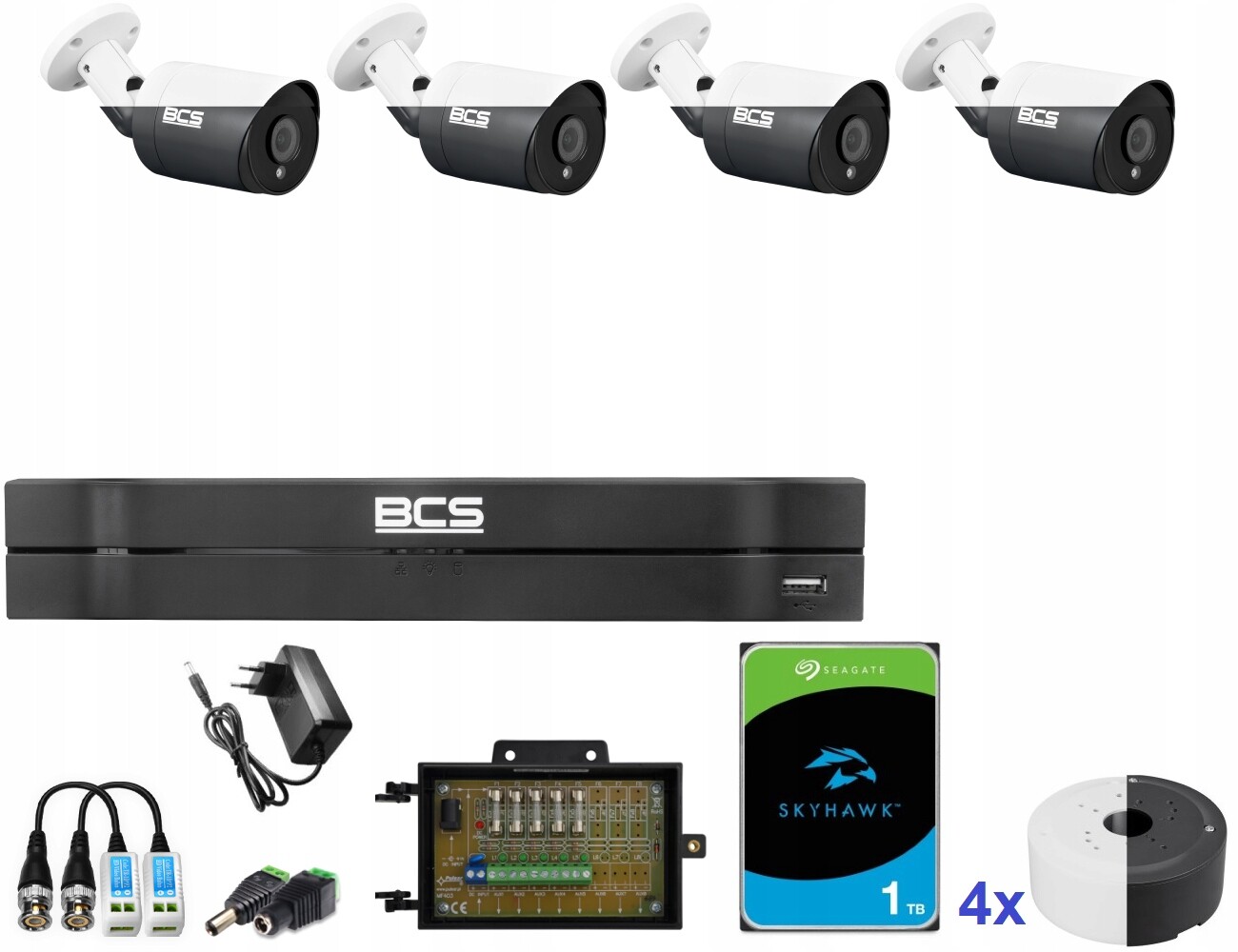 Sada Pro Monitorování 4 Kamer Analog BCS-TA15FR4 Dům Obchod Společnost Cctv 5Mpx