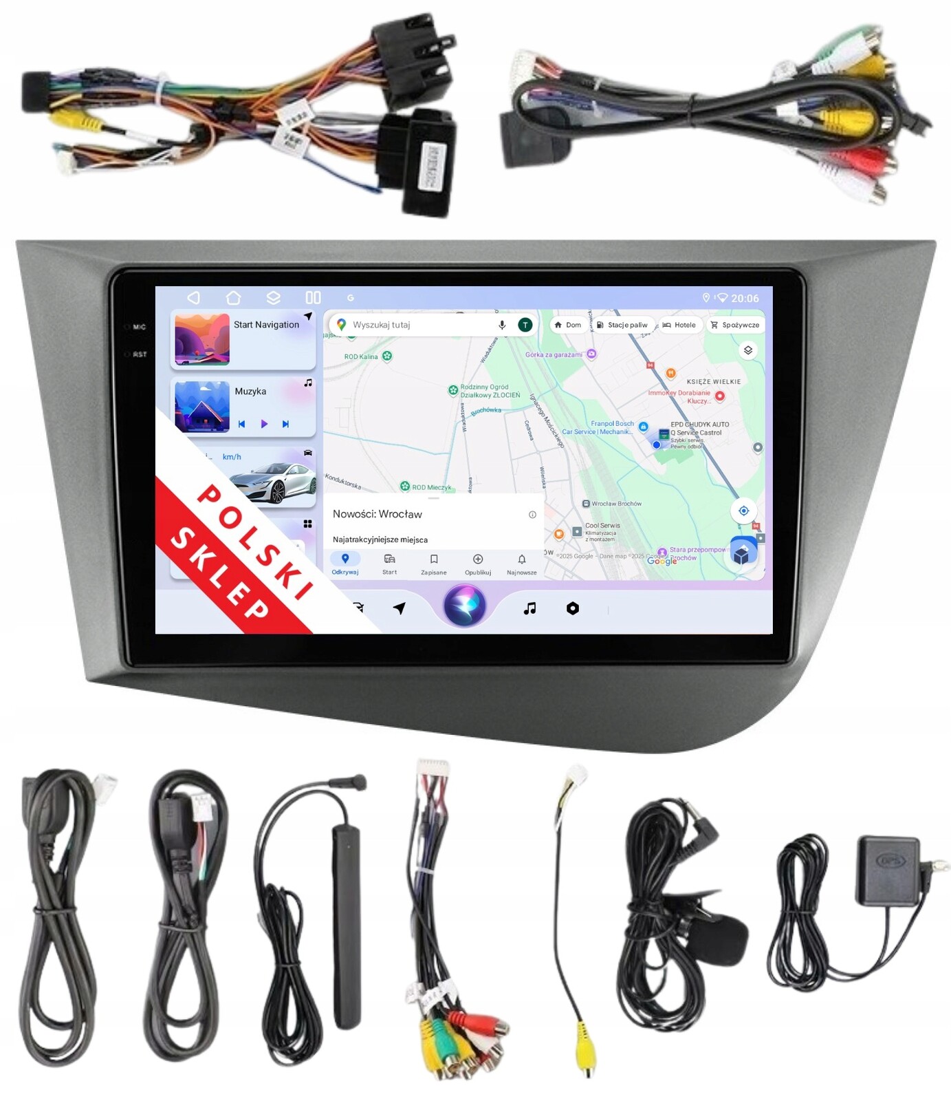 Navigace Radio 2DIN Android Seat Leon 2 II 6/128 Gb Dsp Carplay Lte