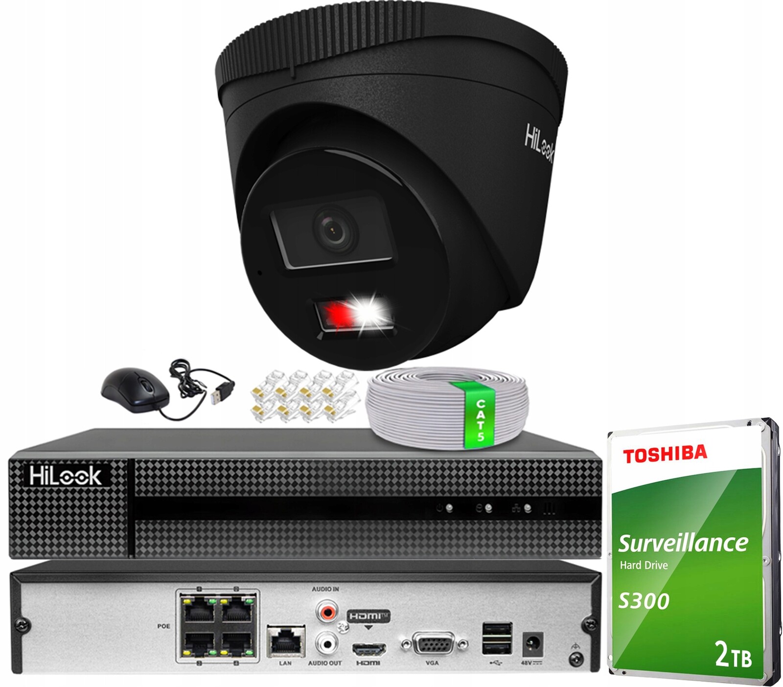 Sada Monitorovacích Kamer 6MPx 3K+ 1 Kamera Hilook By Hikvision Black PoE
