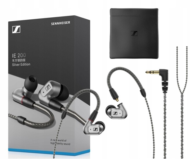 Sluchátka Sennheiser Ie 200 Silver 119 dB 18 Ohm 6-20000 Hz 1.2 m 4g Jack+ Pouzdro