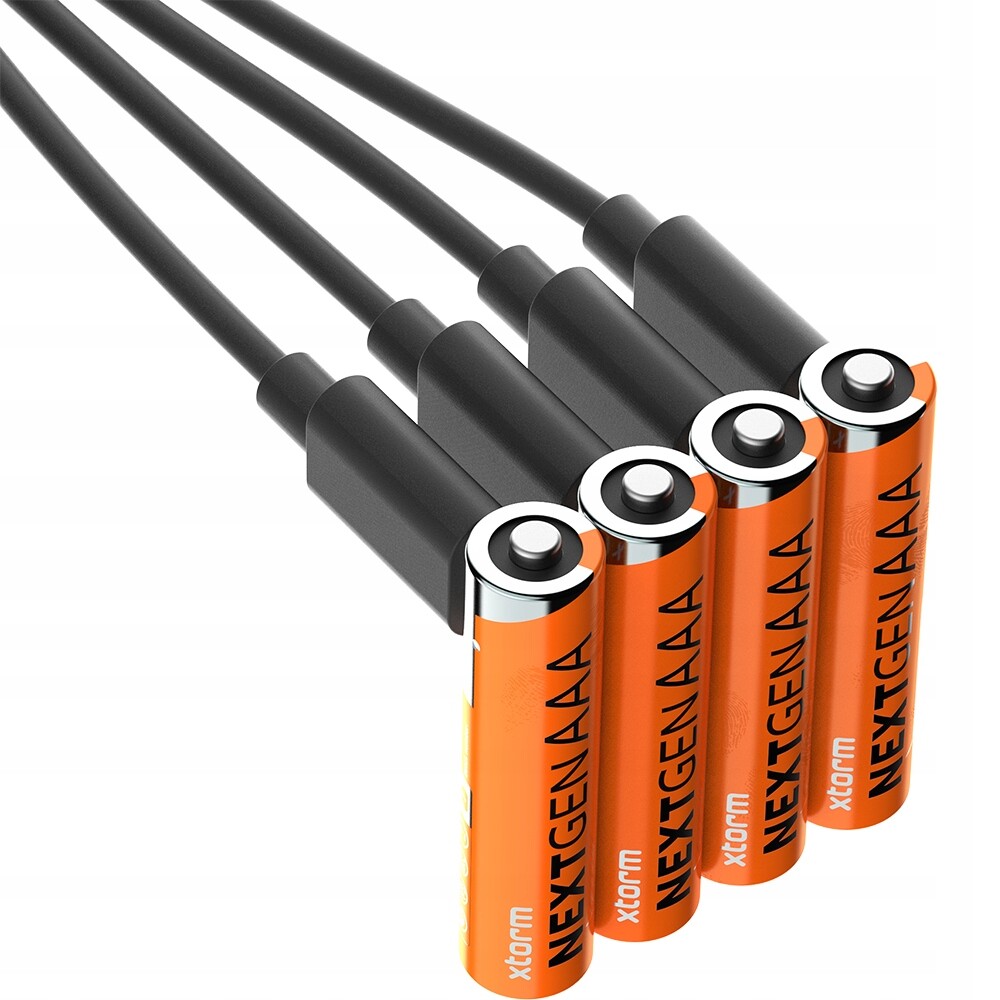 Akumulátory Aaa, tyčinky Xtorm nabíjené přes Usb-c, až 1500 cyklů, 570 mAh