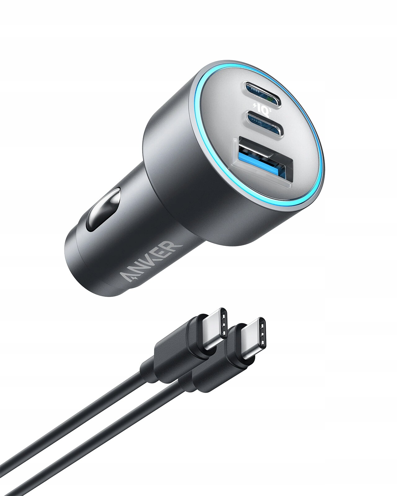 Anker 535 Usb-c 67W automobilová , 3portová Usb-c, Usb-a kabel