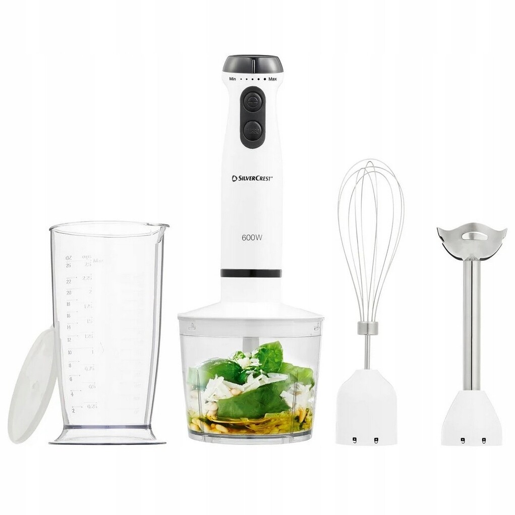 Ruční mixér SilverCrest – bílý – sada 3v1