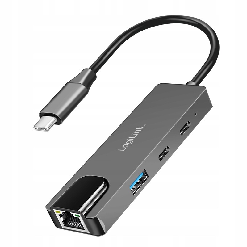 Rozbočovač Hub Usb 3.2 Gen1 síťovou kartou RJ45 2.5GbE 3x Usb-c LogiLink