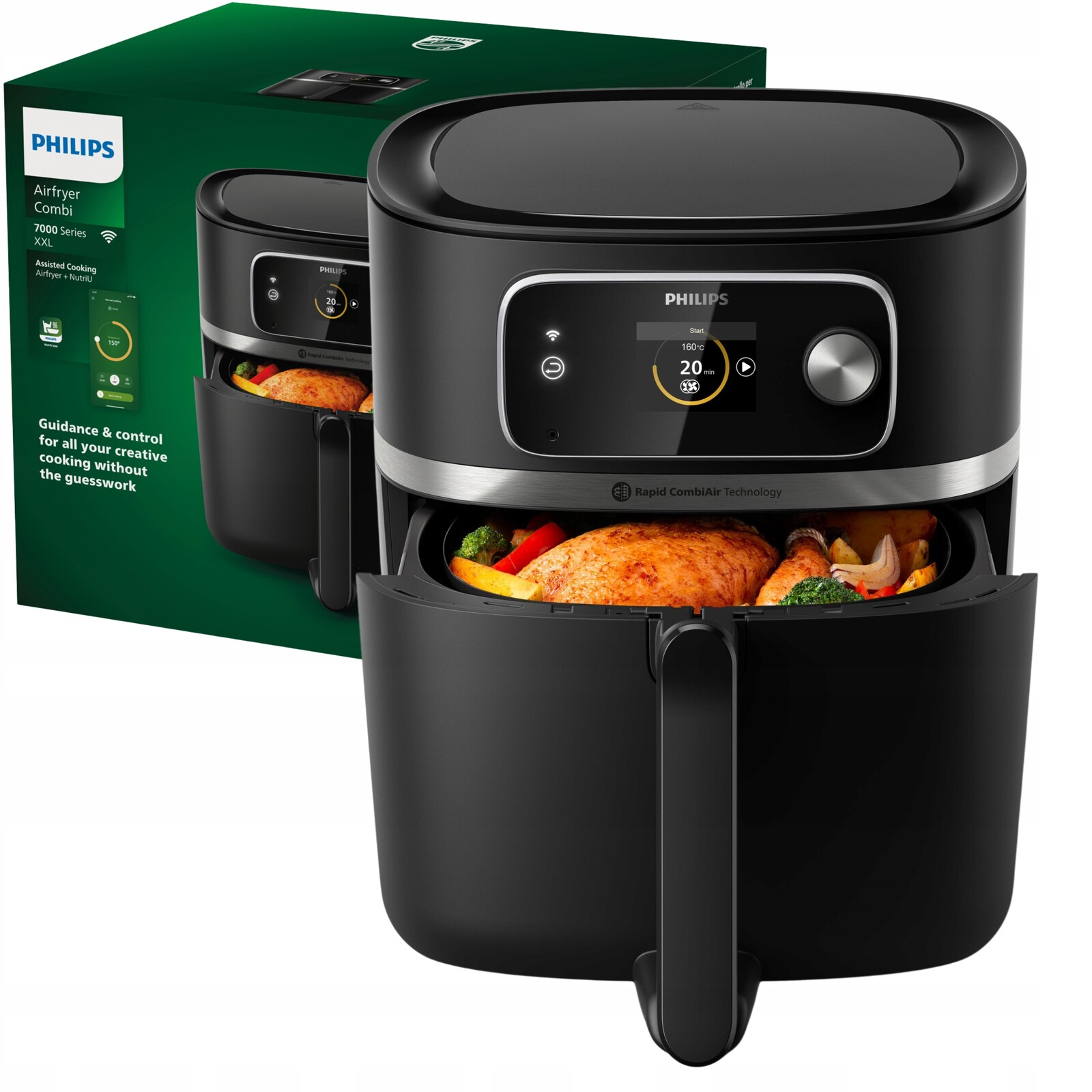Beztuková Fritéza Philips Air Fryer Ovi 2200W Misa 8,3L Teploměr