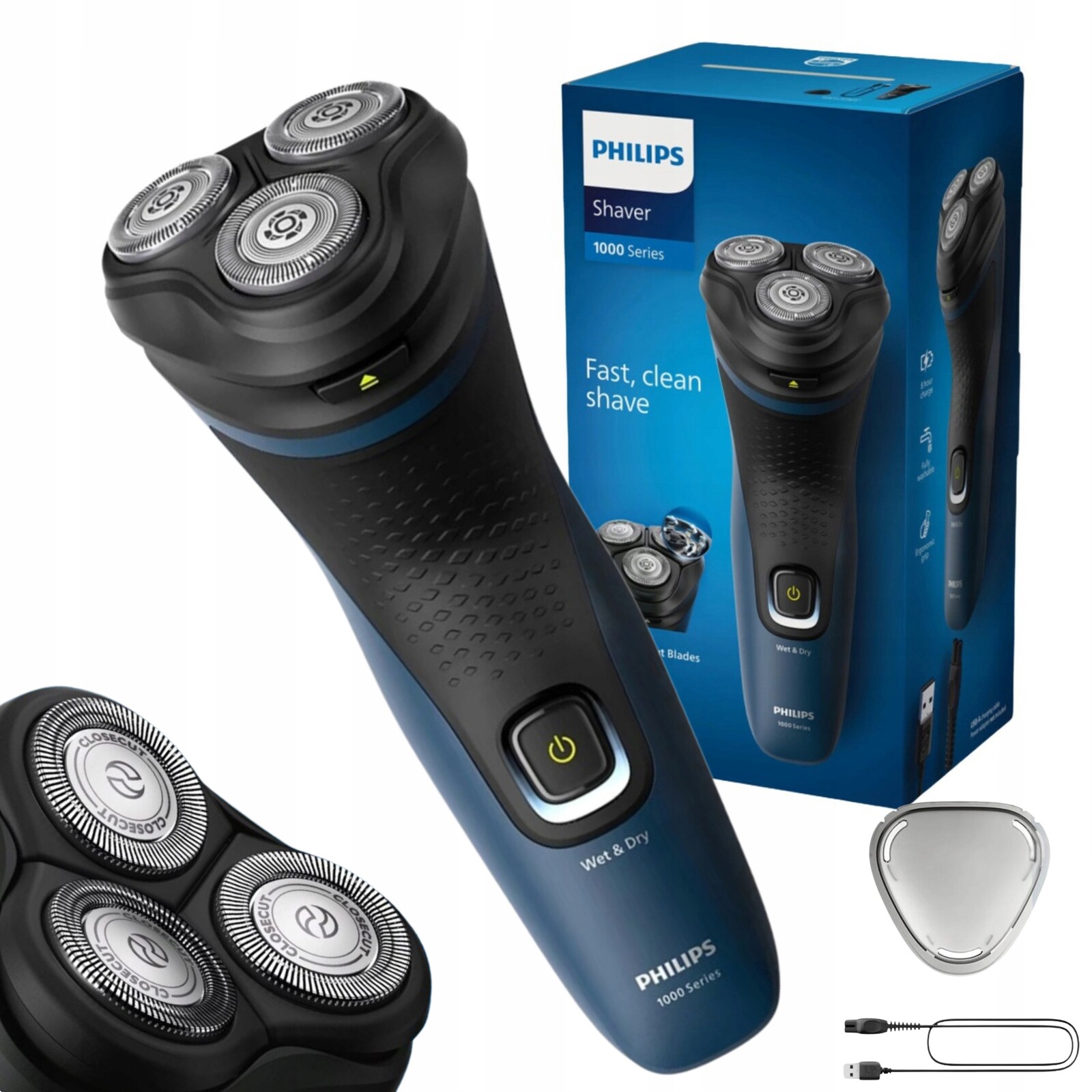 Hlavicový Holicí Strojek Philips Pánský Na Strniště Obličeje Hlavy Nabíječka S Krytem