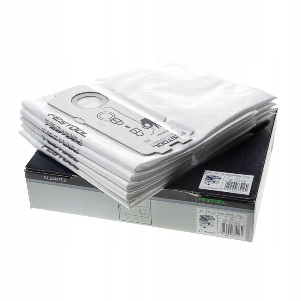 5 x Sáčky Festool 204308 Sc-fis-ct Do Vysavače Ct Mini Ct MIDI Selfclean