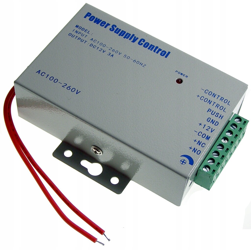 Napájecí zdroj Ovladač Otevírání Dveří Furtky 230V 3A 12V Elektrozávěs Domofo