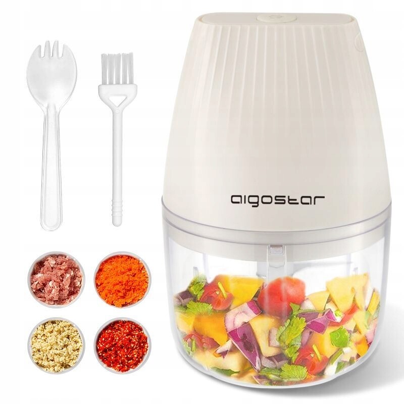 Přenosný mini sekáček potravin Aigsotar 0,3L 40W Usb bezdrátový béžový