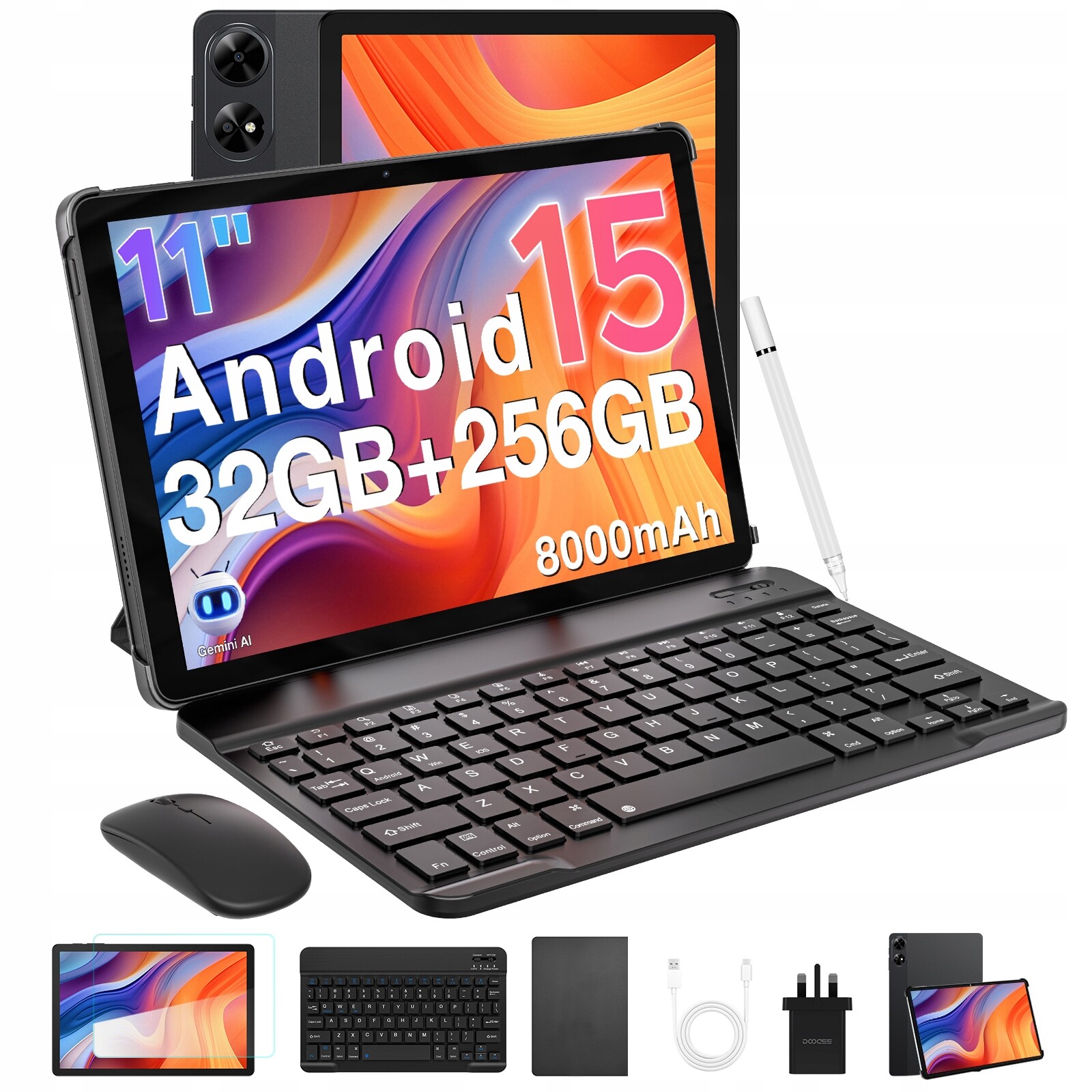 Doogee TabG6+ 11” Fhd Tablet 32+256GB 8000mAh Android 15/ Pen KLÁVESY/OTG/4G Lte