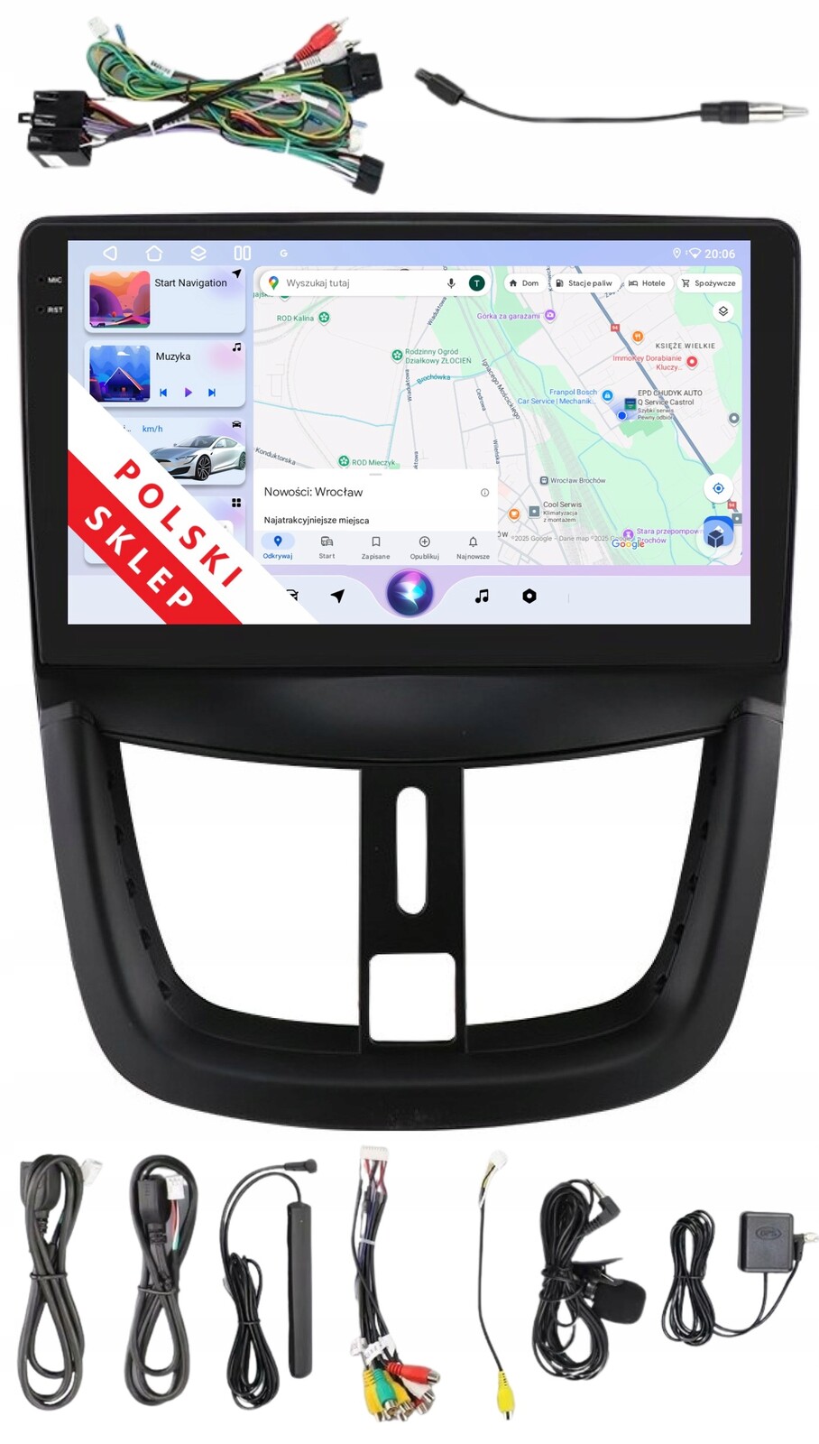 Navigace Rádio 2DIN Android Peugeot 207 4/64 Gb Dsp Carplay Lte