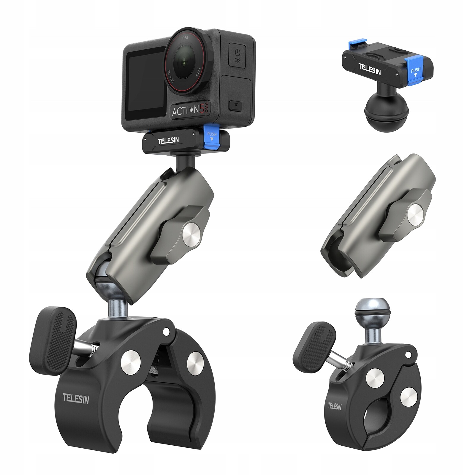 Svěrák Magic Arm Klips Bike Motor pro Dji Action 5 Pro 4 3 Osmo 360